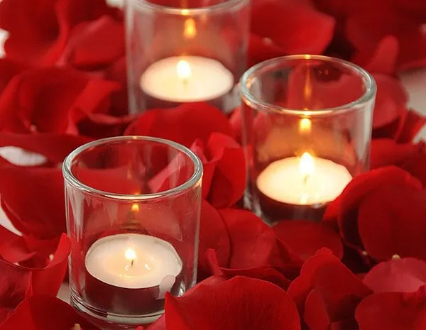 Rose Petals and Candles